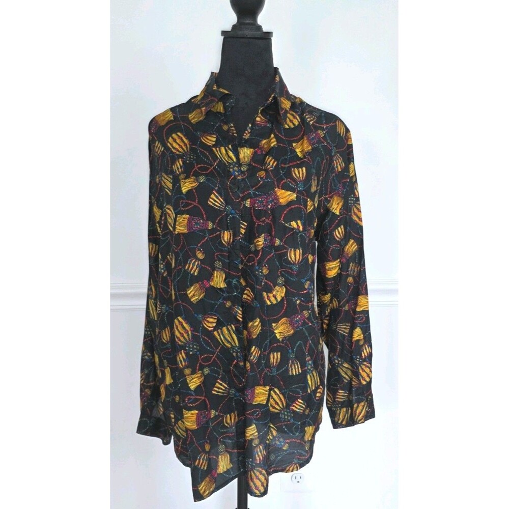 Take Away Women's Shirt Vintage 100% Silk Size S